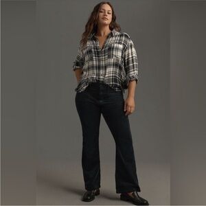 Anthropologie Pilcro Black Icon Flare Corduroy Pants Size 20 W